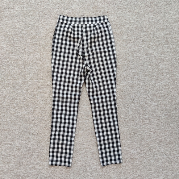 Urban Outfitters Plaid Black & White High Waist Zip Skinny Pants Stretchy Size S - Picture 2 of 6